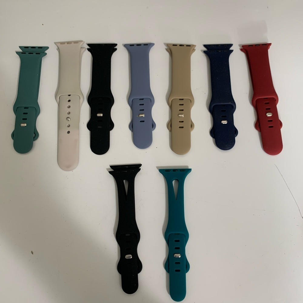 Set Of 9 silicone sport bands For an Apple Watch